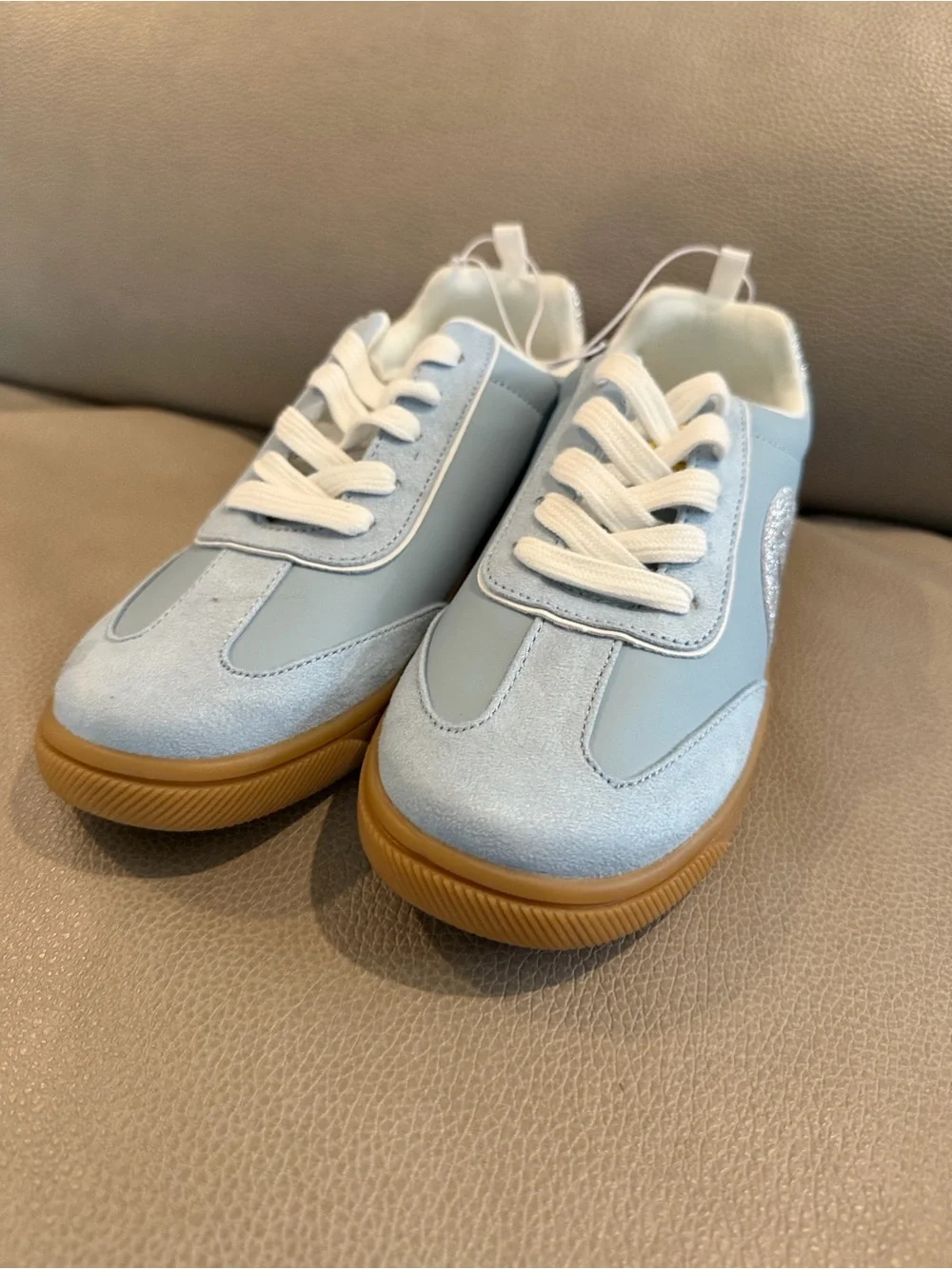 Joe Boxer Light Blue and Silver Kids' Sneakers with Gum Sole